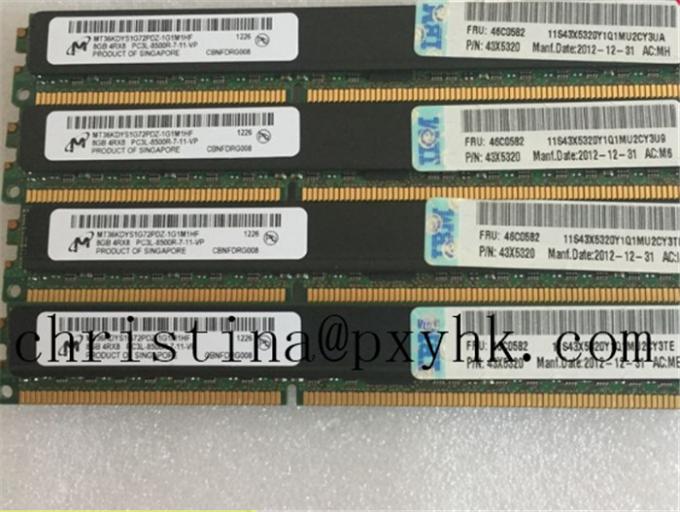 ECC της IBM 46C0582 43X5320 8GB 4Rx8 PC3L-8500R ΚΑΝΟΝΙΣΜΌΣ φραγμός μνήμης κεντρικών υπολογιστών