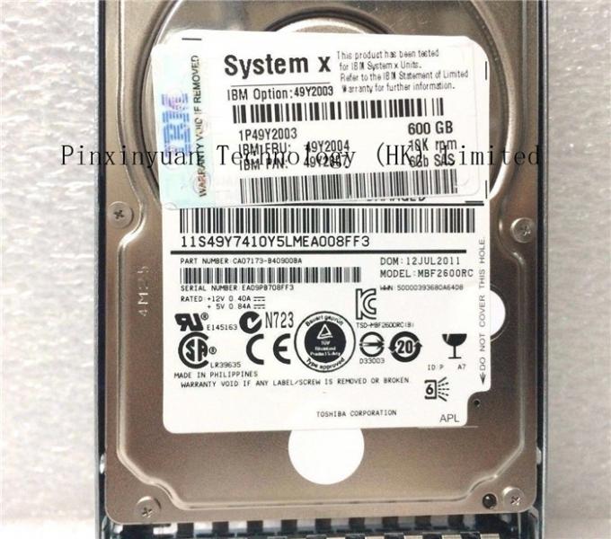 IBM 600GB 2,5» σκληρό σύστημα Χ Drive 49Y2003 49Y2004 49Y2007 κεντρικών υπολογιστών της SAS 6G 10K