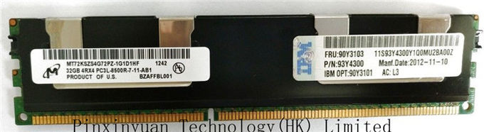 σύστημα X3850 X5 7143 της IBM μνήμης ενότητας PC3L-8500 RDIMM μνήμης κεντρικών υπολογιστών 90Y3101 90Y3103 32GB (1x32GB)